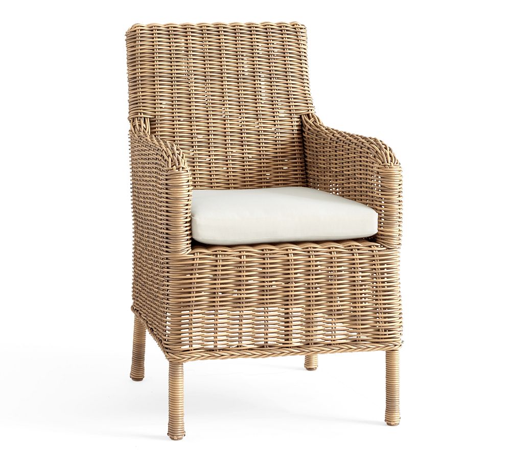 Huntington Wicker Roll Arm Outdoor Dining Chair
