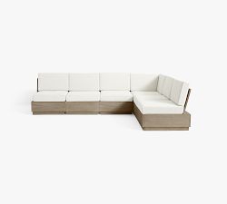 Indio Eucalyptus Modern Platform 6-Piece Outdoor Sectional (128&quot;)