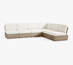 Indio Eucalyptus Modern Platform 6-Piece Outdoor Sectional (128&quot;)