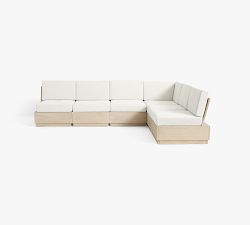Indio Eucalyptus Modern Platform 6-Piece Outdoor Sectional (128&quot;)