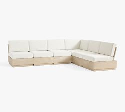 Indio Eucalyptus Modern Platform 6-Piece Outdoor Sectional (128&quot;)