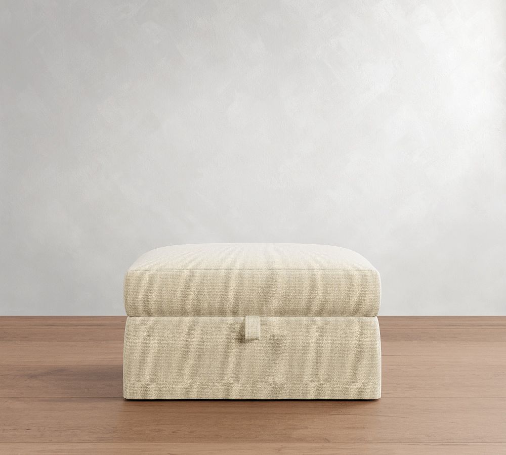 Carmel Slim Arm Slipcovered Sectional Storage Ottoman