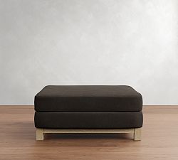 Jake Leather Seadrift Wood Base Sectional Ottoman