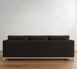 Jake Leather Seadrift Wood Base Sofa (63&quot;&ndash;96&quot;)