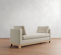 Jake Tufted Seadrift Wood Base Settee (74&quot;)