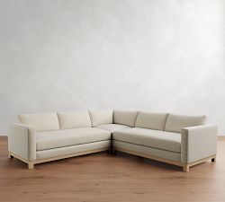 Jake Seadrift Wood Base 3-Piece L-Shaped Sectional (110&quot;)