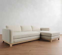 Jake Seadrift Wood Base Chaise Sectional (110&quot;&ndash;120&quot;)