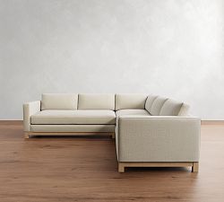 Jake Seadrift Wood Base 3-Piece L-Shaped Sectional (110&quot;)