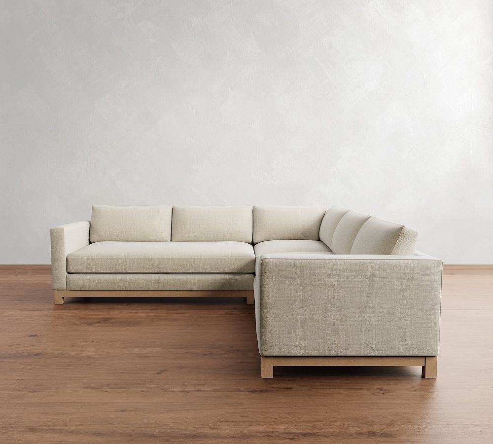 Jake Seadrift Wood Base 3-Piece L-Shaped Sectional (110&quot;)