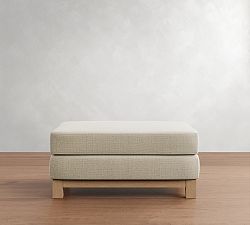 Jake Seadrift Wood Base Ottoman