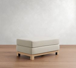 Jake Seadrift Wood Base Ottoman