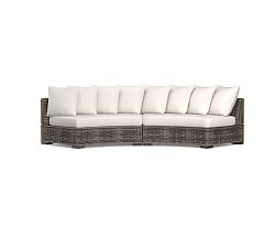 Huntington Wicker Rounded Outdoor Sectional (137&quot;)