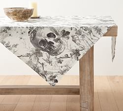 Skull Toile Organic Cotton Table Throw