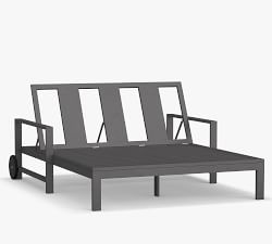 Indio Metal Outdoor Double Chaise with Wheels