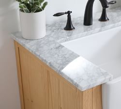 Annelie 36-42&quot; Marble Top Single Sink Vanity