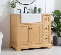 Annelie 36-42&quot; Marble Top Single Sink Vanity