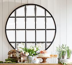 Open Box: Eagan Multipanel Round Wall Mirror 44&quot;