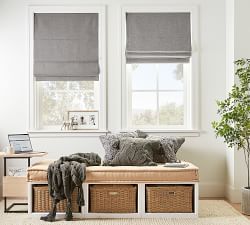 Custom Emery Linen Cordless Roman Blackout Shade