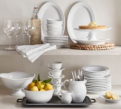 Emma Beaded Stoneware Cup and Saucer Sets