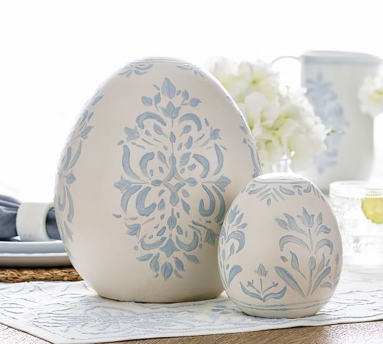 Chambray Hand-Painted Ceramic Eggs