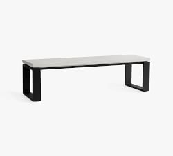 Malibu Metal &amp; Concrete Narrow Outdoor Coffee Table (65&quot;)