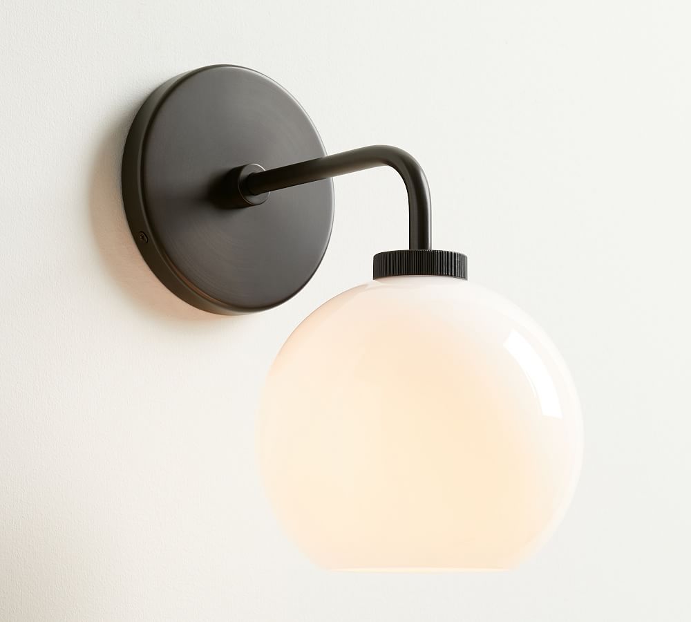 Reagan Milk Globe Sconce (12&quot;)