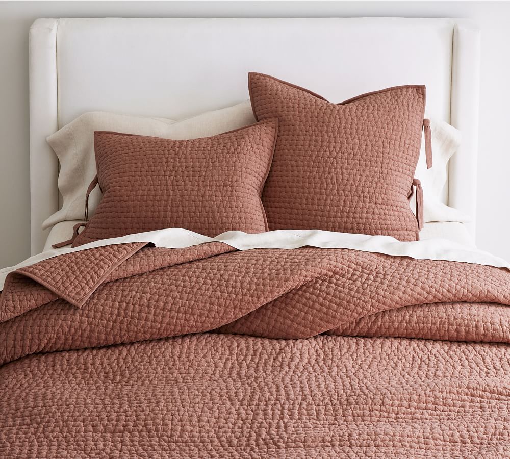Brick Full Handcrafted Cotton Linen Quilt