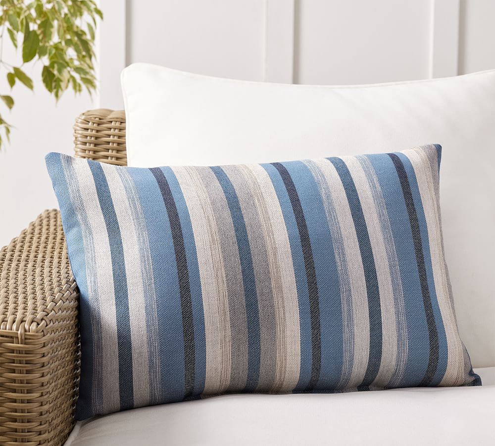 Sunbrella&#0174; Joel Striped Outdoor Lumbar Pillow