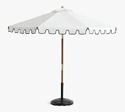 Premium 9' Round Portofino Patio Umbrella &ndash; Teak Tilt Frame&#8203;
