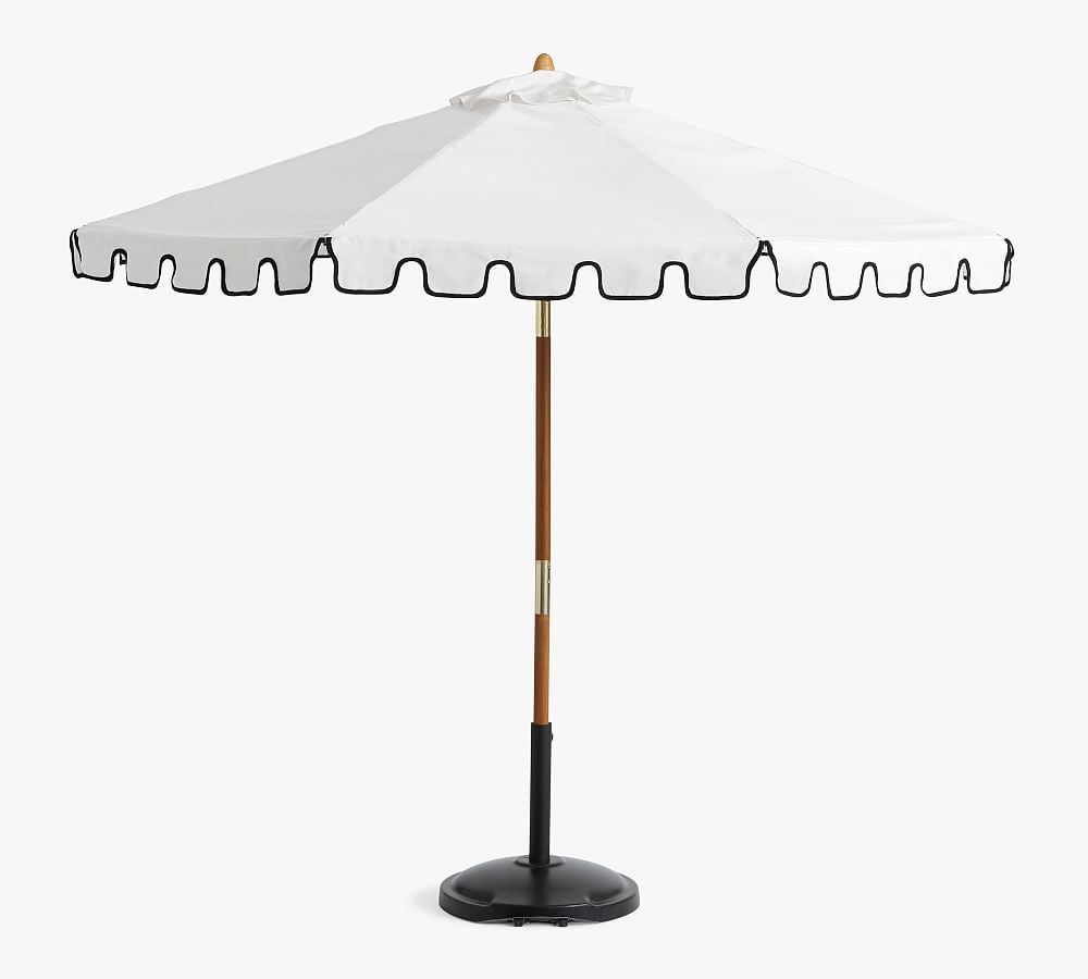 Premium 9' Round Portofino Patio Umbrella &ndash; Teak Tilt Frame&#8203;
