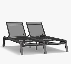 Indio Metal &amp; Mesh Double Outdoor Chaise Lounge with Wheels