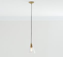 Flared Glass Cord Pendant (7&quot;-11&quot;)