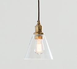 Flared Glass Cord Pendant (7&quot;-11&quot;)