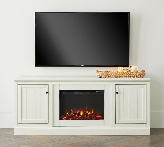 Aubrey Electric Fireplace Media Cabinet Pottery Barn