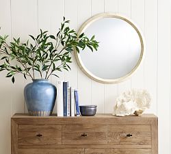 Nadia Bone 30&quot; Round Wall  Mirror