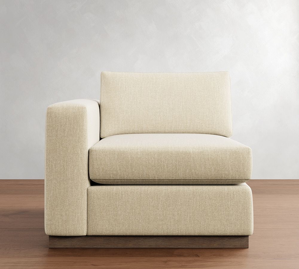 Build Your Own Carmel Slim Arm Wood Base Sectional