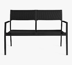 Fiji Metal &amp; Mesh Stackable Outdoor Loveseat (47&quot;)