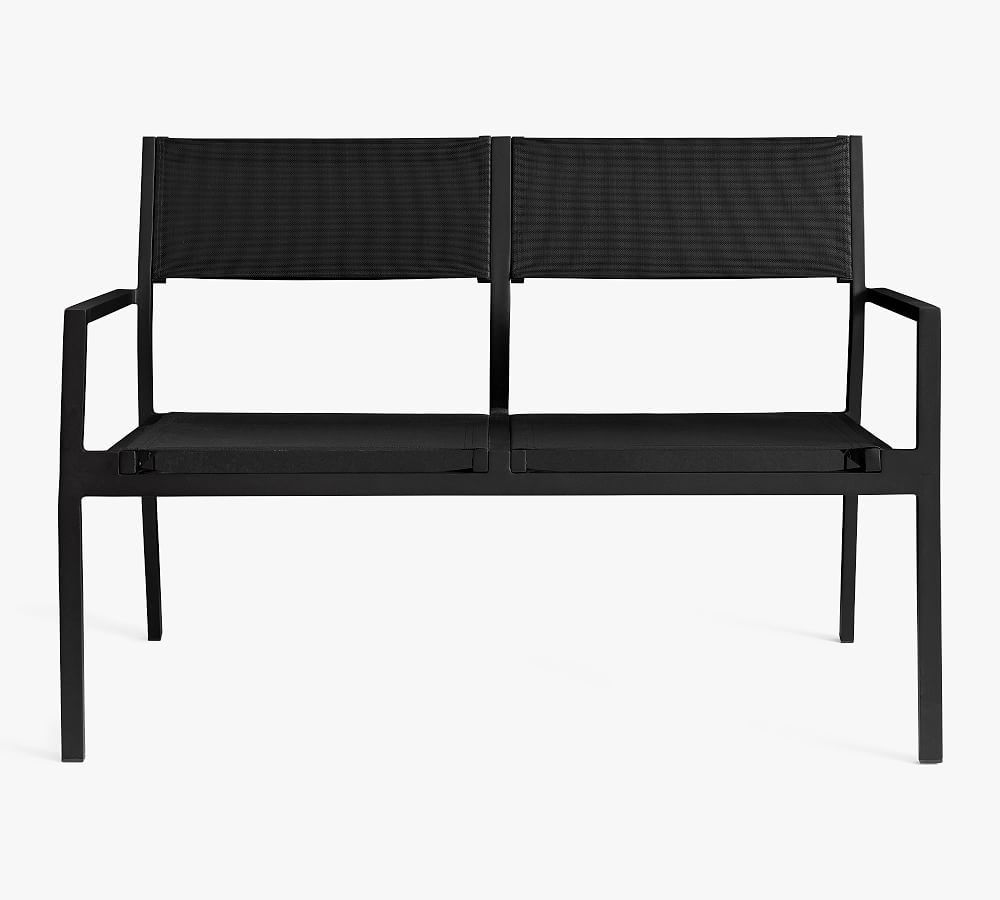 Fiji Metal &amp; Mesh Stackable Outdoor Loveseat (47&quot;)