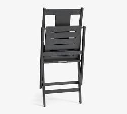 Indio Metal Folding Outdoor Bistro Chair, Slate