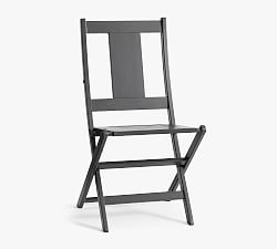 Indio Metal Folding Outdoor Bistro Chair, Slate