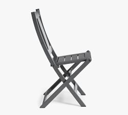 Indio Metal Folding Outdoor Bistro Chair, Slate