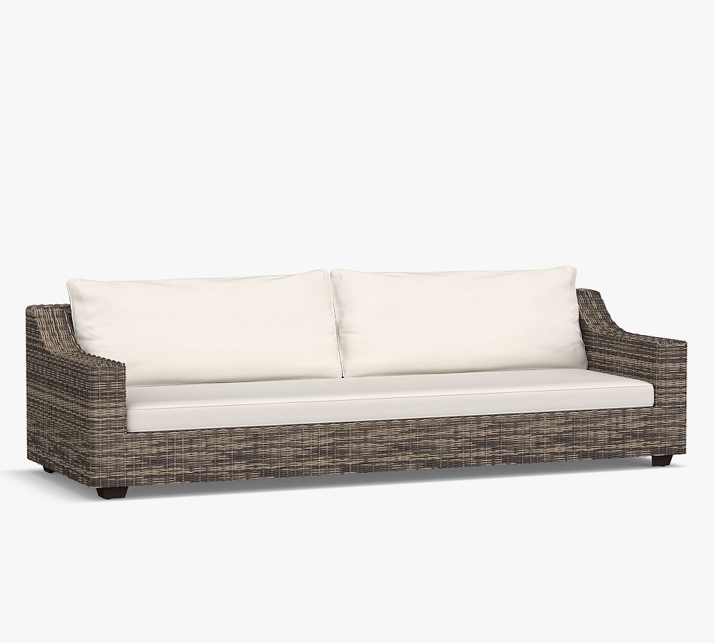 Torrey Wicker Slope Arm Outdoor Sofa (110&quot;)