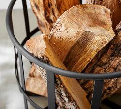 Indoor/Outdoor Black Metal Log Holder