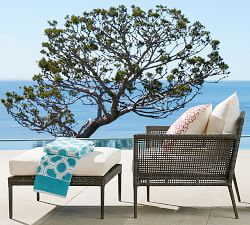 Cammeray Wicker Outdoor Ottoman (29&quot;)