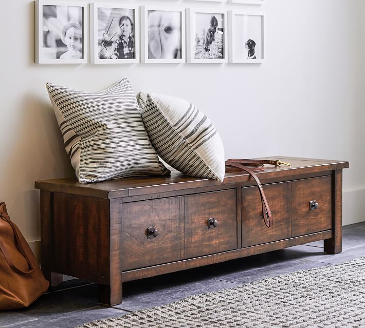Benchwright Entryway Storage Bench Pottery Barn