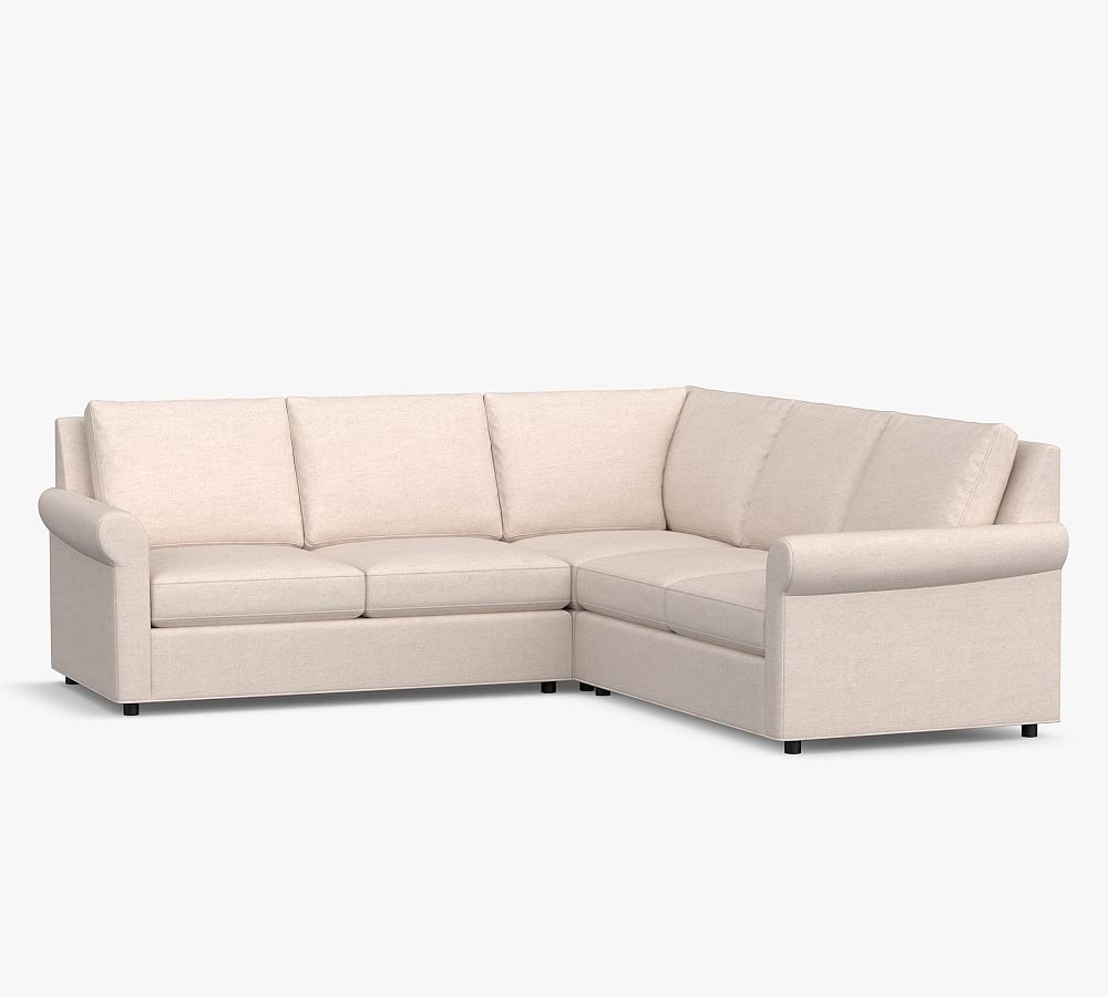 Sanford Roll Arm 3-Piece L-Shaped Sectional (95&quot;)