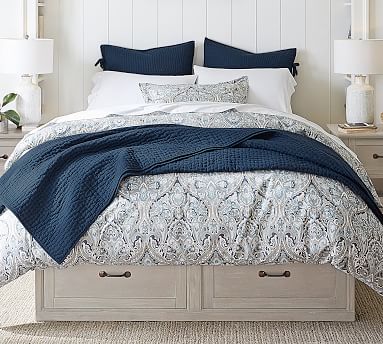 Stratton Storage Platform Bed Frame with Drawers Wooden Beds Pottery Barn