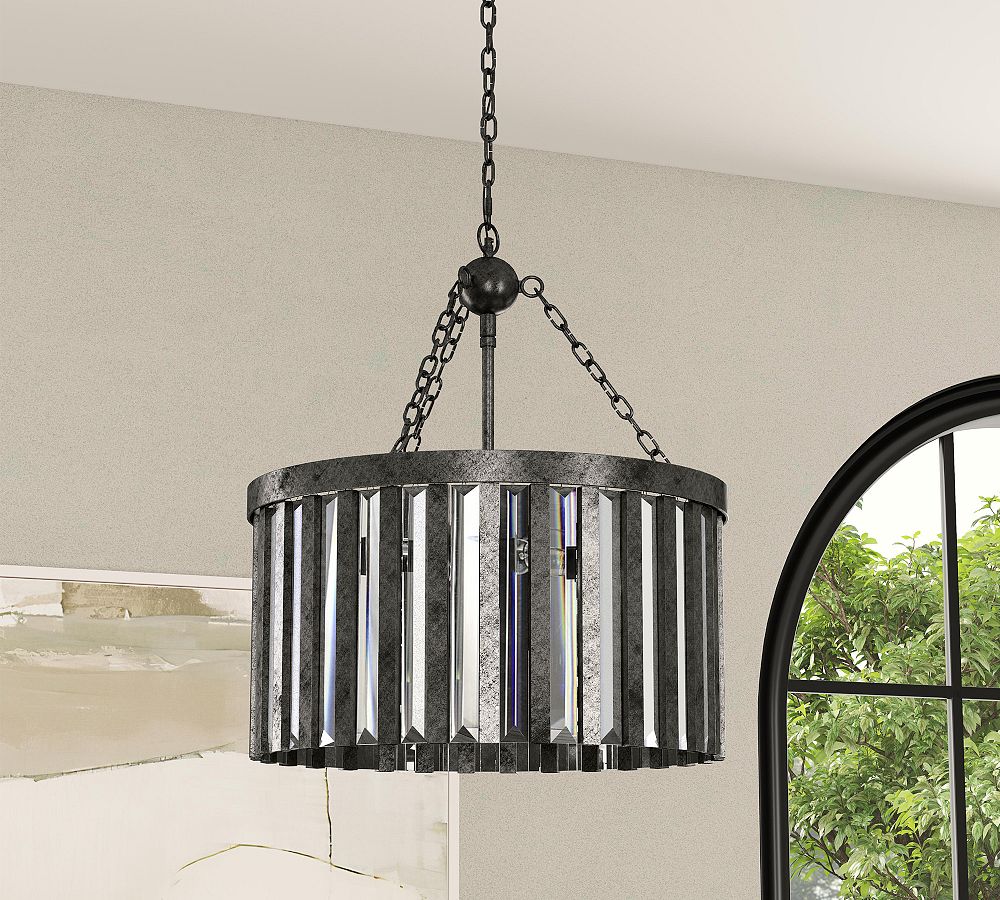 Catri Iron &amp; Glass Chandelier (18&quot;)