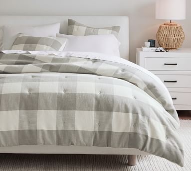 New Pottery Barn Bryce Buffalo Check deals Chambray Blue Duvet Cover Queen