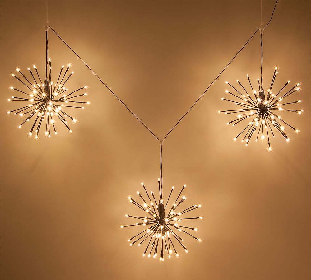 Starburst Lit LED Hanging Branches - Set of 3
